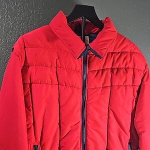 Vintage Woolrich Men's Bold Red Puffer Jacket